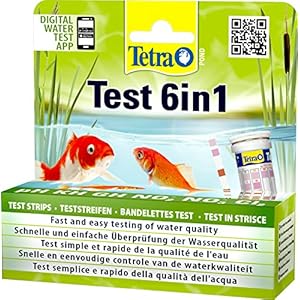 Tetra Pond Test 6-in-1 Strip, to Test 6 Essential Water Quality Parameters in Less Than 60 Seconds (25 Strips),White
