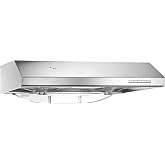 Pacific Auto Clean Under Cabinet Range Hood 30 Inch, 900 CFM Stove Vent Hood, Stainless Steel Kitchen Exhaust Hood, Kitchen Hood Vent, Ultra Quiet Dual Fans, LED Lights AC30BS Filterless Auto Cleans