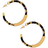 Hoop Earrings for Women Geometry Acrylic Resin Earrings Bohemia Tortoise Shell Earrings Mottled Statement Stud Earrings Fashion Jewelry