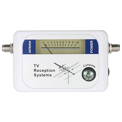 Digital Satellite Signal Finder Satellite Finder Satellite Signal Meter TV Antenna Satellite Signal Finder Meter with Compass White