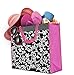 ReBagMe™ Extra Large Very Strong Reusable Grocery Bag - Laminated Recycled Shopper Tote- Very Large Gift Bag- Great Waterproof Beach Bag (19x17x8 Inches, Black. White and Pink)