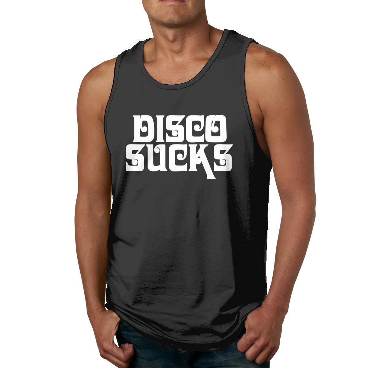 Macwe Disco Sucks Man Workout Sleeveless Tank Top Summer Sport T Shirts