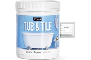 DWIL Tub and Tile Paint 16.5 oz, Tub and Tile Refinishing Kit with Hardener, Tub Refinishing Kit Water Based & Low Odor, Sink Paint for Bathroom Kitchen, Semi-Gloss White, 25-30sq.ft