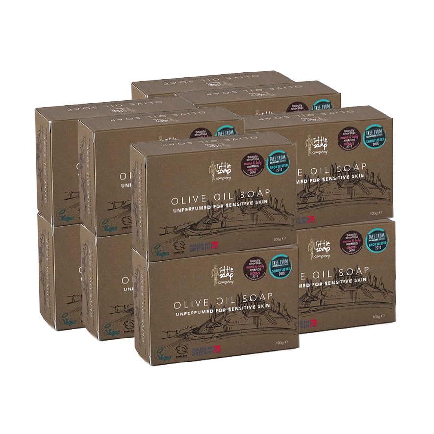 Little Soap Olive Oil Soap Bar 12pk - Vegan, Cruelty Free, No SLS or Parabens, Mediterranean Range, Bar of Soap Perfect for Sensitive Skin, Natural Eco Friendly Body & Hand Soap, 12 x 100g Soap Bars