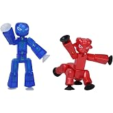 Zing StikBot Poseable Action Figure - Stop Motion Animation Toy, 2-Pack | Suction cup feet grip smooth surfaces, articulating joints, Studio App filmmaking, collectible, Ages 4+