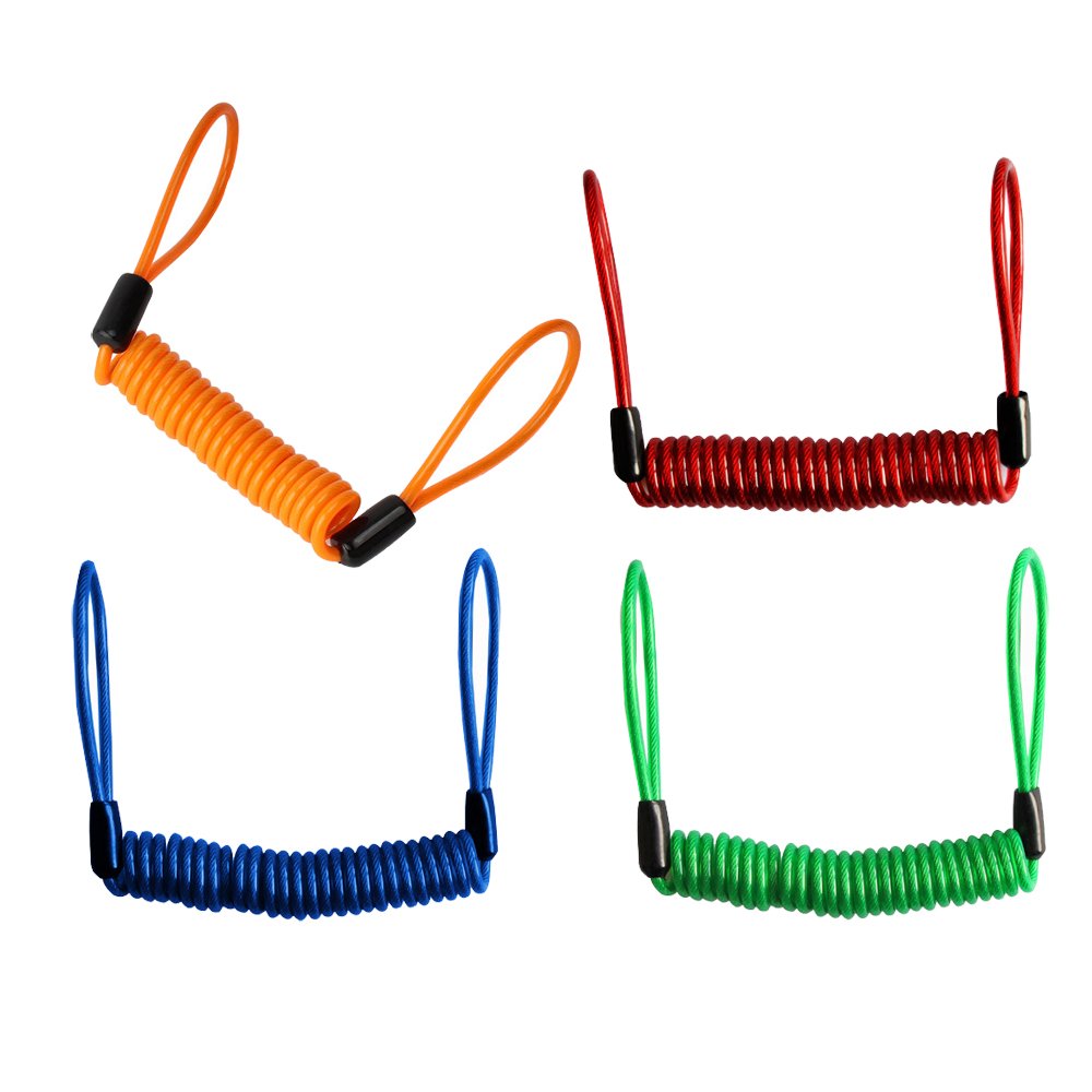 NUZAMAS Set of 4 Lock Cables, Security Steel Cables with Looped Ends, 1.5m (4.9 ft.) Long Each, Camping Outdoor Travel, Bicycles, Luggage Locking