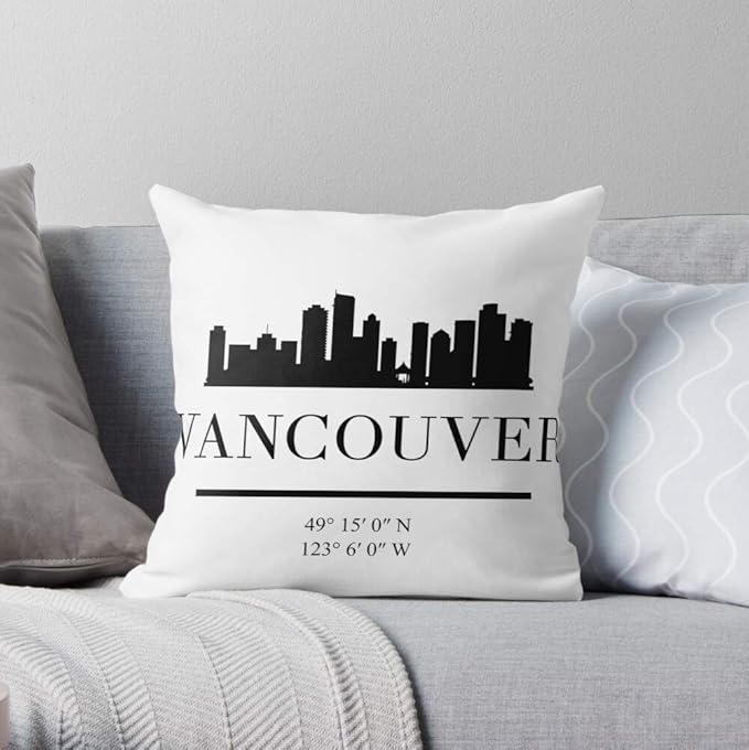 Canada Canadian Vancouver Silhouette Typography Coordinates