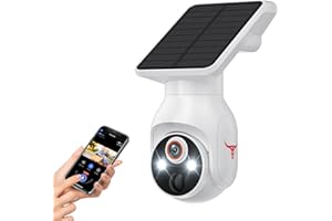 HopeFlex 1080p WiFi Security Camera with Solar Panel, Battery Powered, Pan Tilt, AI Motion Detection, Night Vision, 2-Way Talk, IP65, Cloud Storage (Sold Separately), 2.4GHz WiFi Only