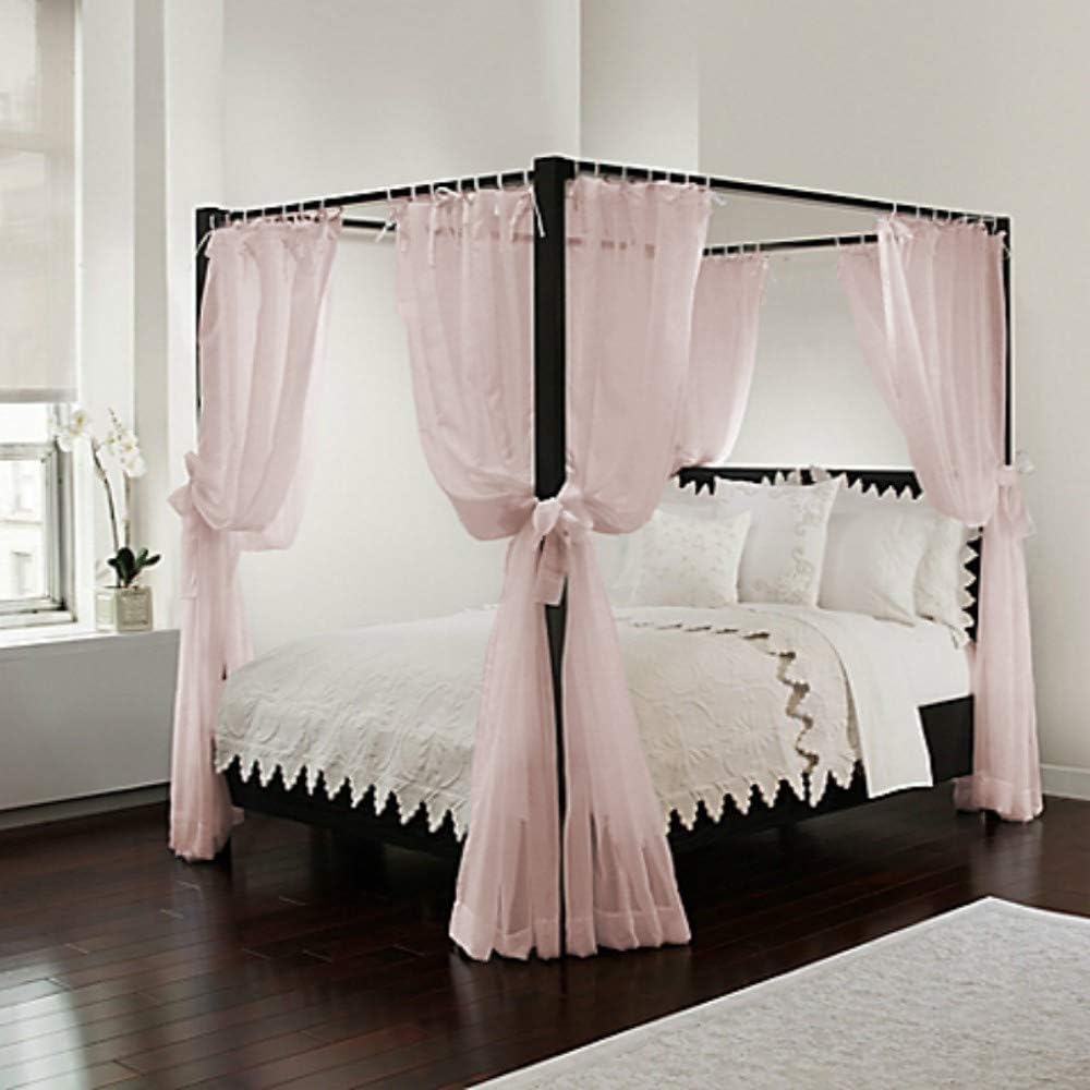 Royale Home, White Canopy Set with Top Ties and Tie Backs, Sheer, for All Bed Sizes by Royale Linens: Home & Kitchen