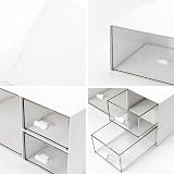 HCLRW Desktop Drawer Organizer Large White Stackable Storage Drawers view 5