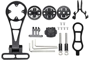 SYLCXX Out Front Bike Computer Mount -Adjustable Bicycle Computer Mount for Garmin Edge Wahoo, Extended Mountain Bike Accessories Cycling Phone Cycling Light Sports Action Camera Combo Stand (Black)