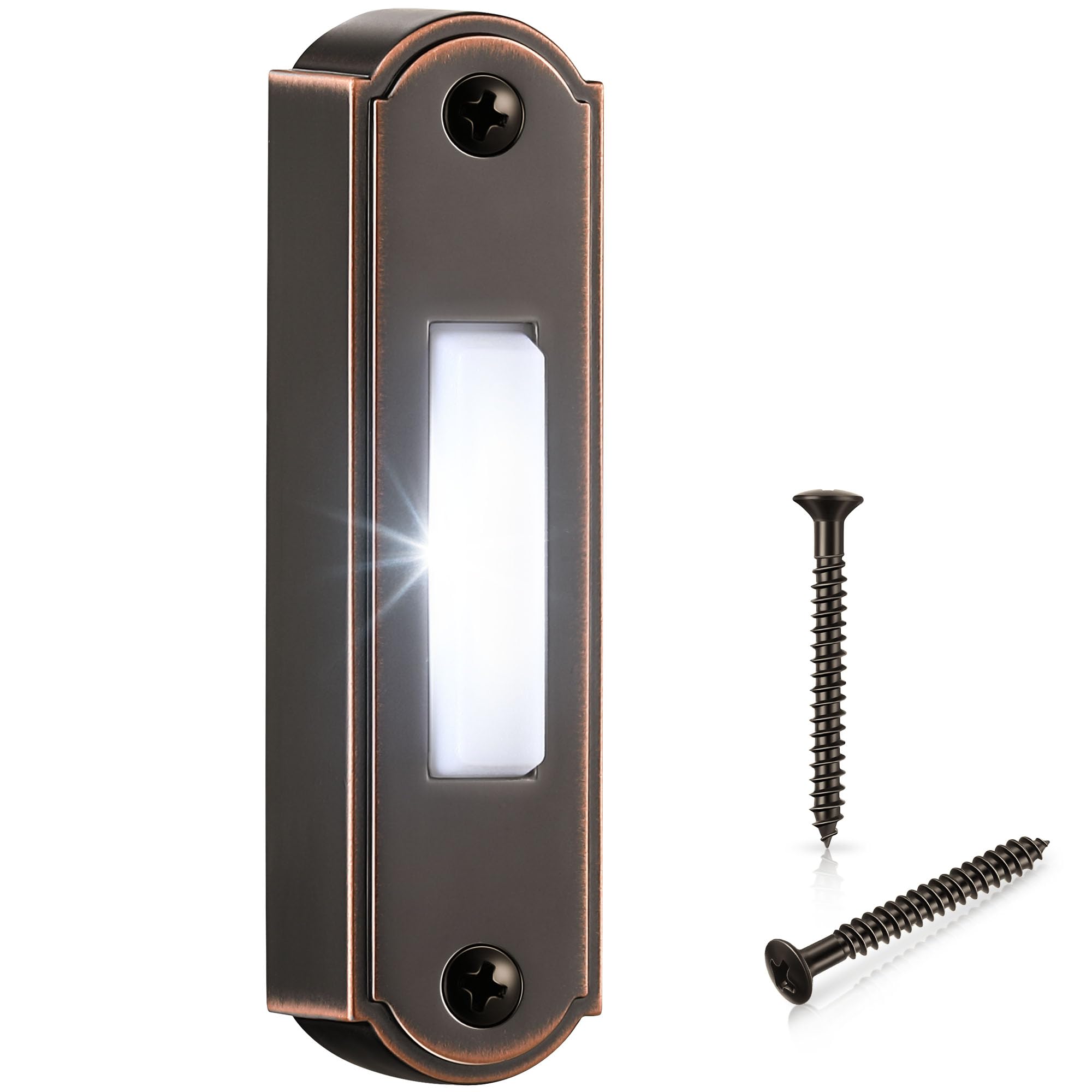 Photo 1 of Metal Lighted Doorbell Button, Heavy Duty Metal Wired Door bell Push Button LED Wall Mounted Doorbell Switch