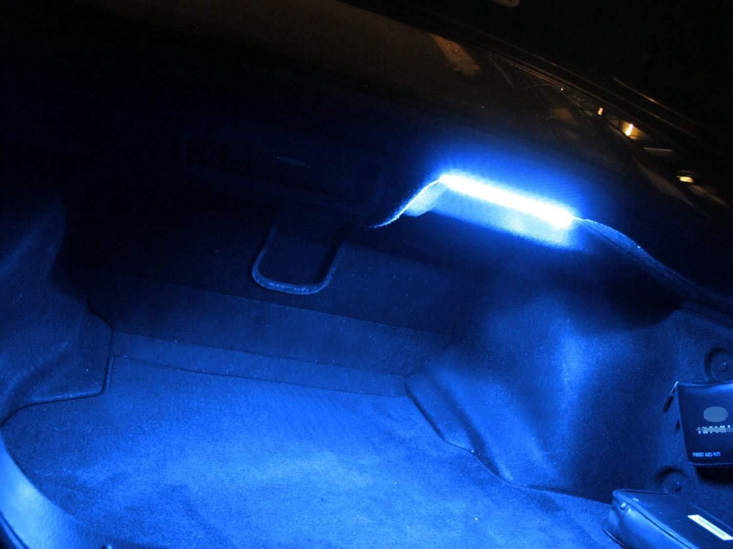 iJDMTOY (1) 18-SMD-5050 LED Strip Light Compatible With Car Trunk Cargo Area or Interior Illumination, Ultra Blue: Automotive
