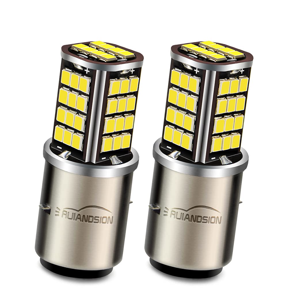 Ruiandsion 2pcs BA20D LED Headlight Bulb DC 6V 2835 56SMD Chipset High Low Beam Motorcycle LED Headlight Bulbs,6000K White