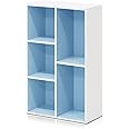 Furinno 5-Cube Reversible Open Shelf, White/Light Blue 11069WH/LBL