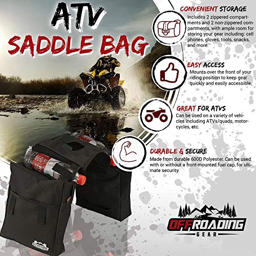 ATV Saddle Bag with With Two Compartments for Quad, Motorcycle, etc