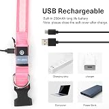 PcEoTllar Light Up Dog Collar 8 Modes Rechargeable Waterproof Pink 9 Modes view 3