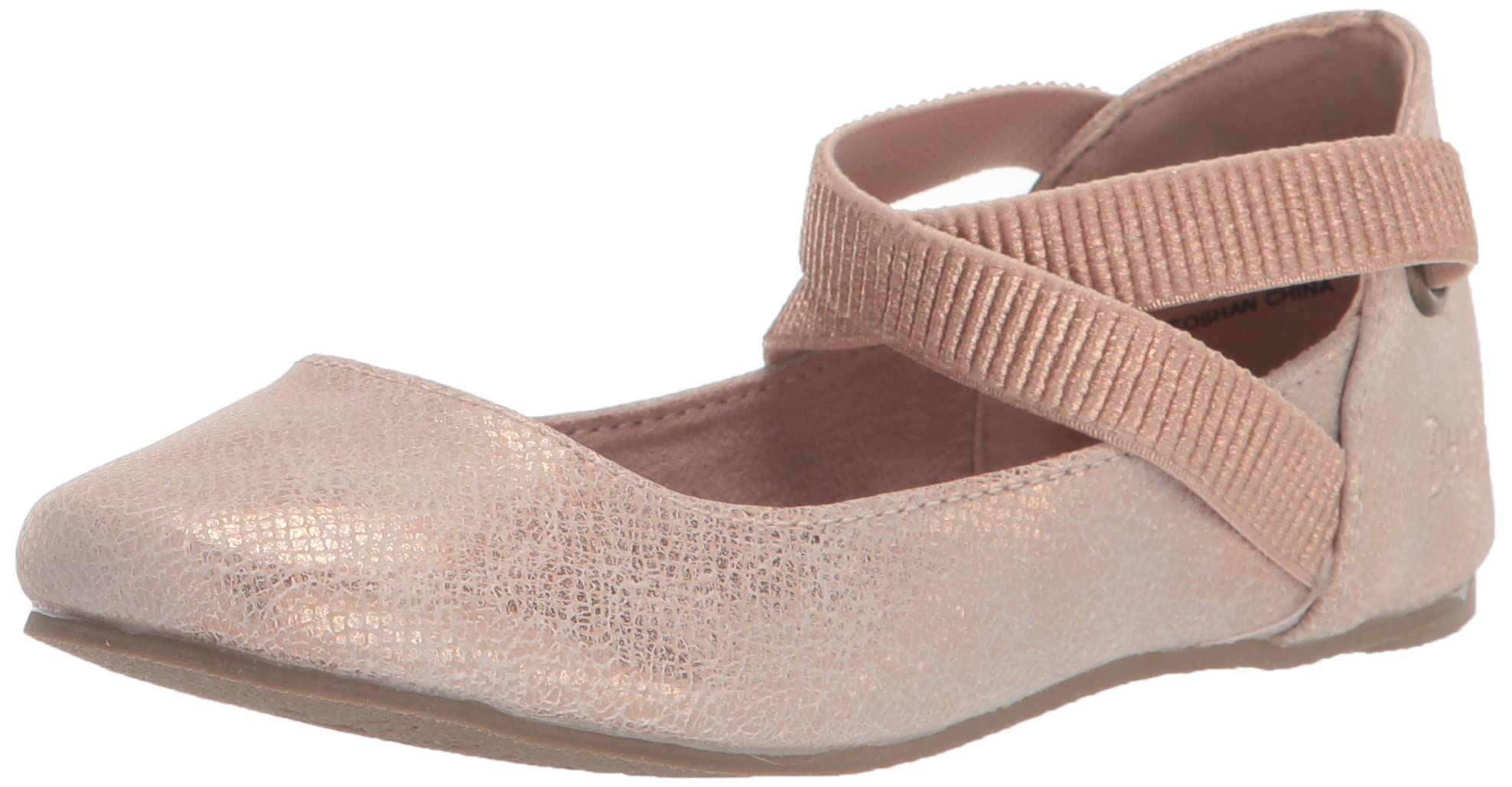 Photo 1 of Blowfish Malibu Kids Girls Pixi-k Ballet Flat, Rosegold Roller Reptile, 2 Little Kid
