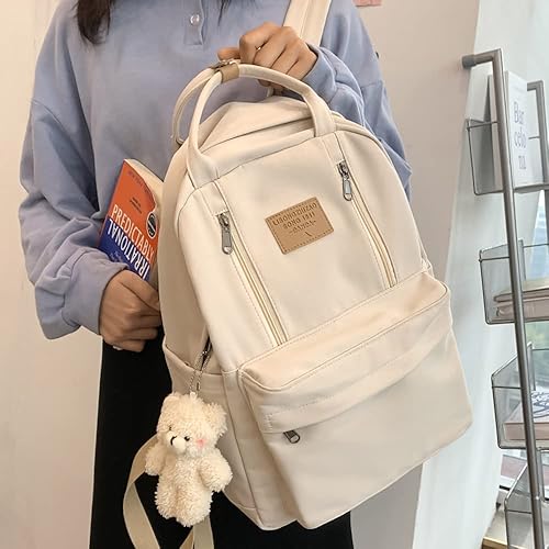 JHTPSLR Preppy Backpack with Plushies Cute Vintage Backpack for - Main Image