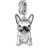 qielizhu Cute Dog Charms for Women 925 Sterling Silver Pug/Yorkie/Corgi/French Bulldog/Poodle/Husky Charms for Bracelets Cute Puppy Charm Beads for Jewelry Making