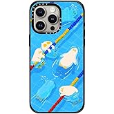 CASETiFY Impact Case for iPhone 15 Pro Max [Slim / 8.2 ft. 4X Military Grade Drop Protection/Wireless Charging Compatible] - Pool time - Clear Black