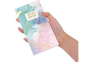 GORSBARK 2025-2026 Pocket Calendar for Purse, 2 Year Monthly Pocket Planner, Planner Small Size (6.5” x 3.5”), Jan 2025 to Dec 2026 Calendar for Organizing & Planning (Brocatel)