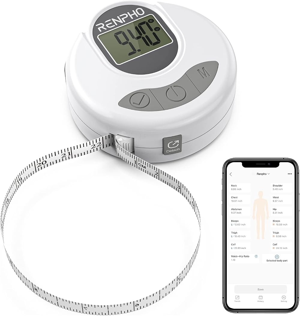 RENPHO Smart Bluetooth Body Tape Measure for Fitness & Weight Loss