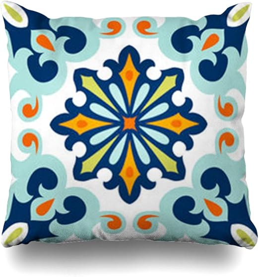 Amazon Com Artsdecor Throw Pillow Covers Portuguese Blue Ceramic