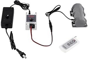 JIAWANSHUN DC24V Vibration Motor, 3800RPM Sieve Vibration Motor, Rotary Speed Vibrating Motor for Massage Bed Vibration, with Adjustable Speed Power Adapter and Digital Remote Control (Remote Control)