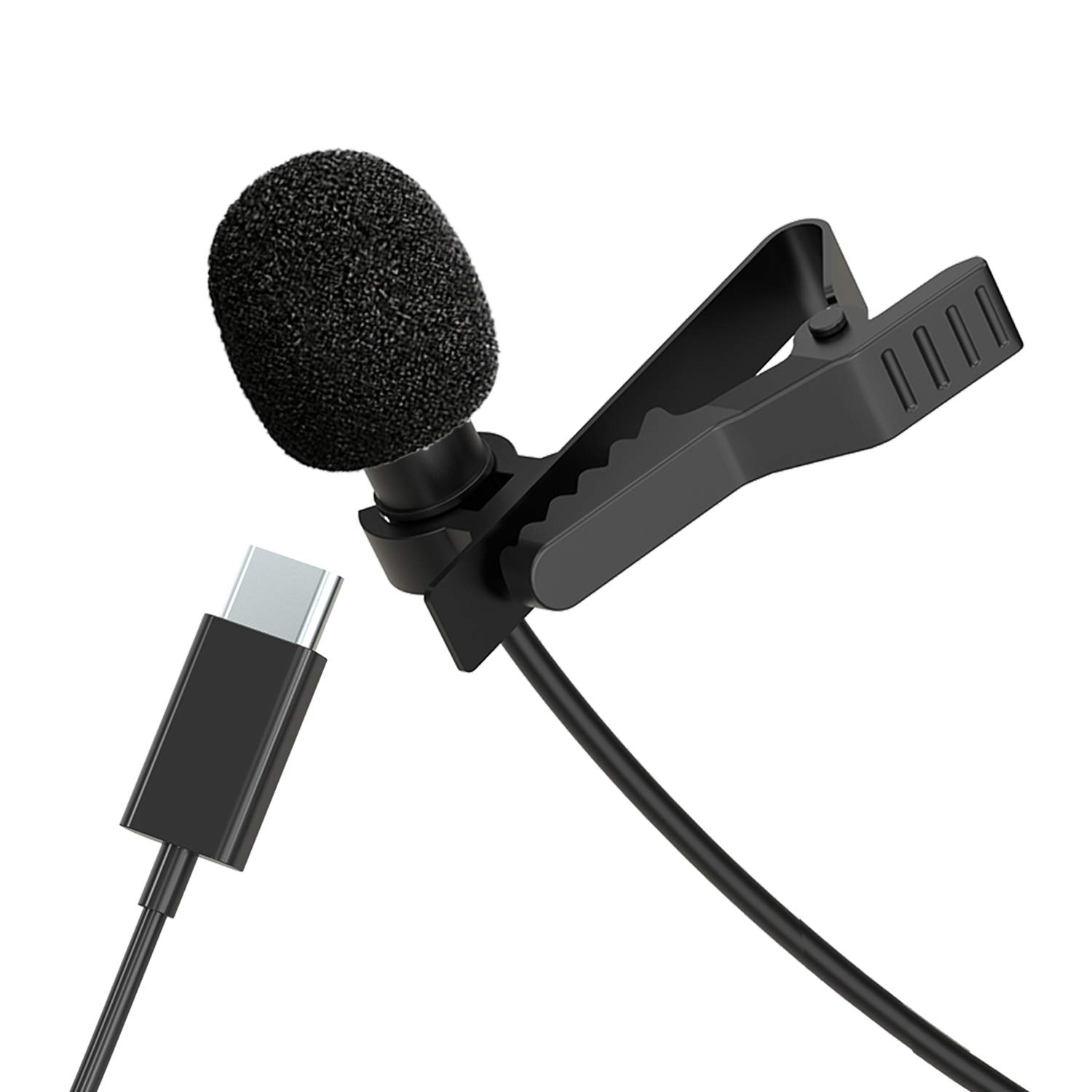 Inov8 Pro Clip-On USB-C Lavalier (lapel) Condenser Microphone & Windshield for your Laptop/Smartphone and for Zoom/Teams/Video Conference/Vlogging/Podcast