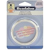Beadalon German Style Wrapping Wire, Round, Silver Plated, 20 Gauge, 6 m / 19.7 ft