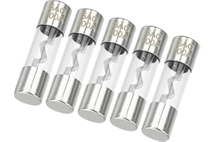 REPAIROCK 5 Pcs 10x38mm 0.39x1.50 Inch 100A Universal AGU Glass Fuse - Car Fuse Tube Power Safety Protect Glass Tube - Metal 