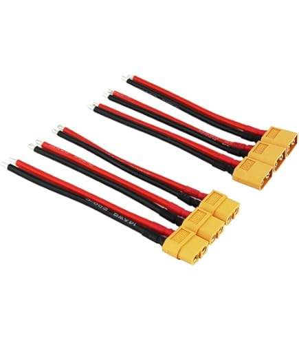 ECSiNG 2 Set XT60 Plug Kit XT60E-F Female Panel Mount XT60H-M Male With Black Rubber Cap And Screws For RC FPV Drone Lipo Battery Aircraft Drone Accessories