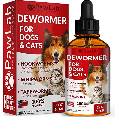 DEW0RMER for Dogs & Cats (2 OZ) - Treat & Prevent - WHIPW0RM, H00KW0RM, R0UNDW0RM & TAPEW0RM DEW0RMER - Made in USA - Natural P0WERFUL Blend - Senior Pets, Kitten & Puppy DEW0RMER