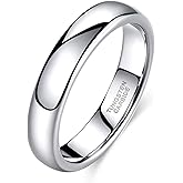TRUMIUM 2mm 4mm 6mm 8mm Tungsten Wedding Band Ring for Men Women Silver/Rose Gold Plated/Rainbow/Gold Plated Domed High Polish Engagement Promise Rings Comfort Fit 4-15