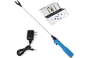 HOTORDA Livestock Prod with Charger, Rechargeable Cattle Prod 42.3inches Hot Shock Electric Animal Prod for Farm Ranch Pig Goats Cow Safety Shock Prodder with LED Light and Manual(US Plug)…