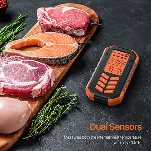GORNEL Digital Wireless Meat Thermometer Cooking Thermometer with 2