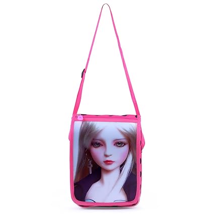 Best Shop Young Girls and Teens 3D Eyes Closing Magical Fabric Sling Bag (Pink)