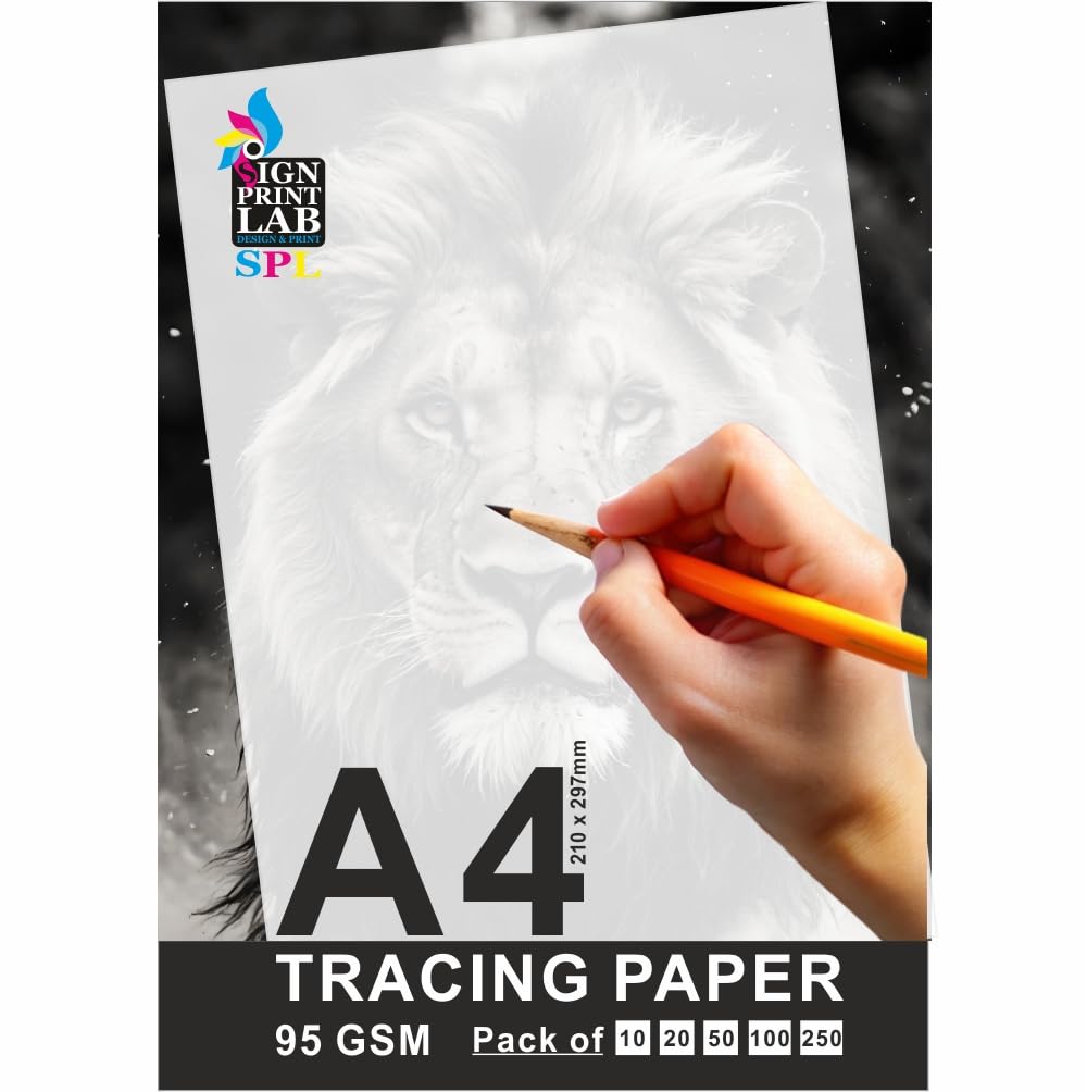 250 Sheets Tracing Paper, A4 Translucent Tracing Paper 95gsm Clear Drafting Paper for Design, Sketching, Drawing, Calligraphy, Graphics, Scrapbooking & Dressmaking (A4, 210 x 297mm)