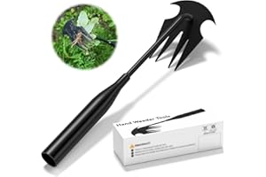 ZAVIKO Weed Puller Tool Garden Weeding Tool, 12.2" Weed Puller Hand Weeder Tool, Portable Hand Weeding Tools Gardening, 4 Claw Steel Garden Hand Pulling Weeder Tool for Dandelion Remove Weeds for Garden Yard