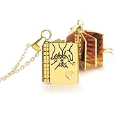 MOROTOLE For Daughter-My Incredible Book Necklace,To My Daughters from Mom and Dad Book Necklace,Adjustable Book Necklaces with 6 Pages of Engraved Information,Book Necklaces for Daughter