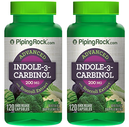Piping Rock Advanced Indole-3-Carbinol 200 mg with Broccoli Extract 2 Bottles x 120 Quick Release Capsules Dietary Supplement Piping Rock Advanced Indole-3-Carbinol 200 mg with Broccoli Extract 2 Bottles x 120 Quick Release Capsules Dietary Supplement