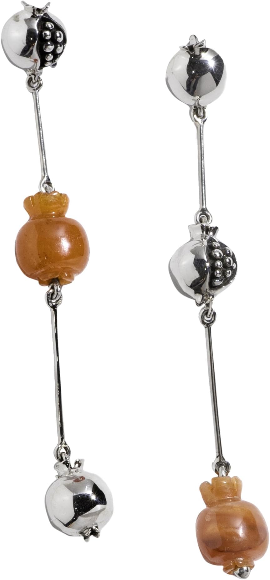 Pamela Love Women 925 Silver Carnelian Dangle and Drop Earrings PLSS18E03-S-CAR