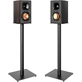 Speaker Stands Pair, 30" Fixed Height, 55lbs Weight Capacity, Metal Base | 55lbs Weight Capacity, 11.8" Base, Cable Management, Freestanding Speaker Floor Stand for Surround Sound, Metal Base