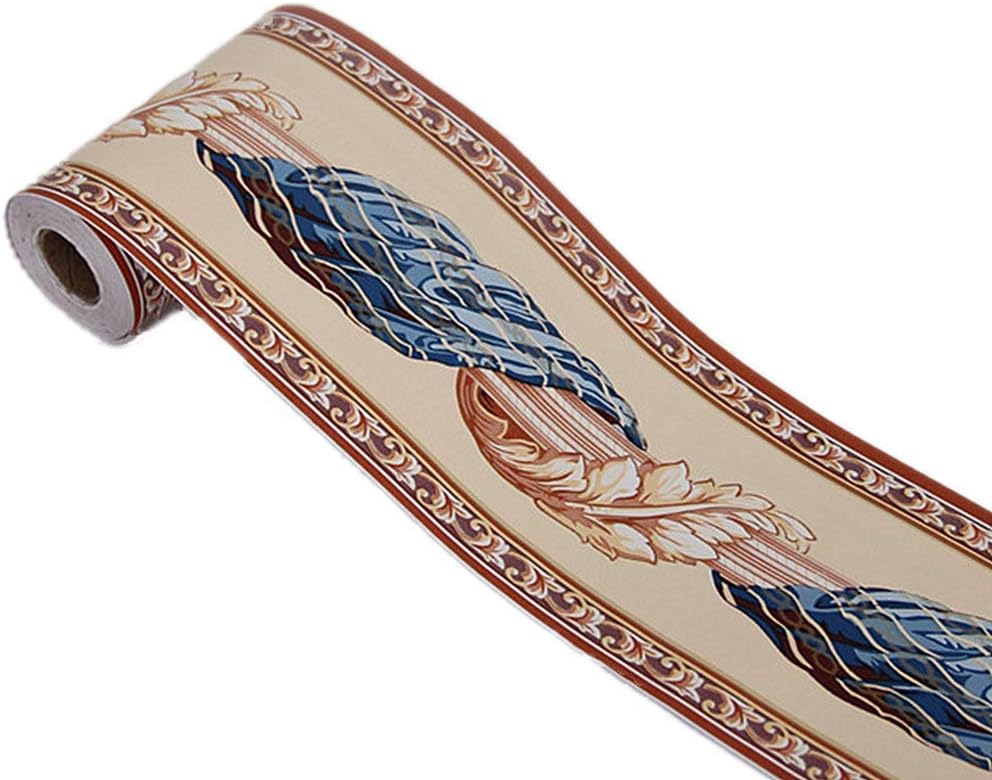 Amazon Com Mullsan 10meters Blue Feather Flower Petals Wallpaper Border Peel Stick Wall Covering Kitchen Bathroom Bedroom Tiles Decor Sticker Arts Crafts Sewing