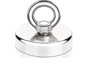 MAGXCENE Lift Fishing Magnet 2.36 inch, 300 lbs Pulling Force Super Strong Magnets Heavy Duty, Large Rare Earth Magnets Powerful Neodymium Salvage Magnets for Remover Shop River Lifting Retrieving