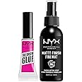 NYX PROFESSIONAL MAKEUP The Brow Glue, Extreme Hold Eyebrow Gel, Clear + Makeup Setting Spray, Matte Finish (2-Pack Bundle)