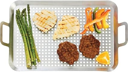 Amazon Com Chef Master Ktbqgt3 Stainless Steel Bbq Grill Tray Large Garden Outdoor