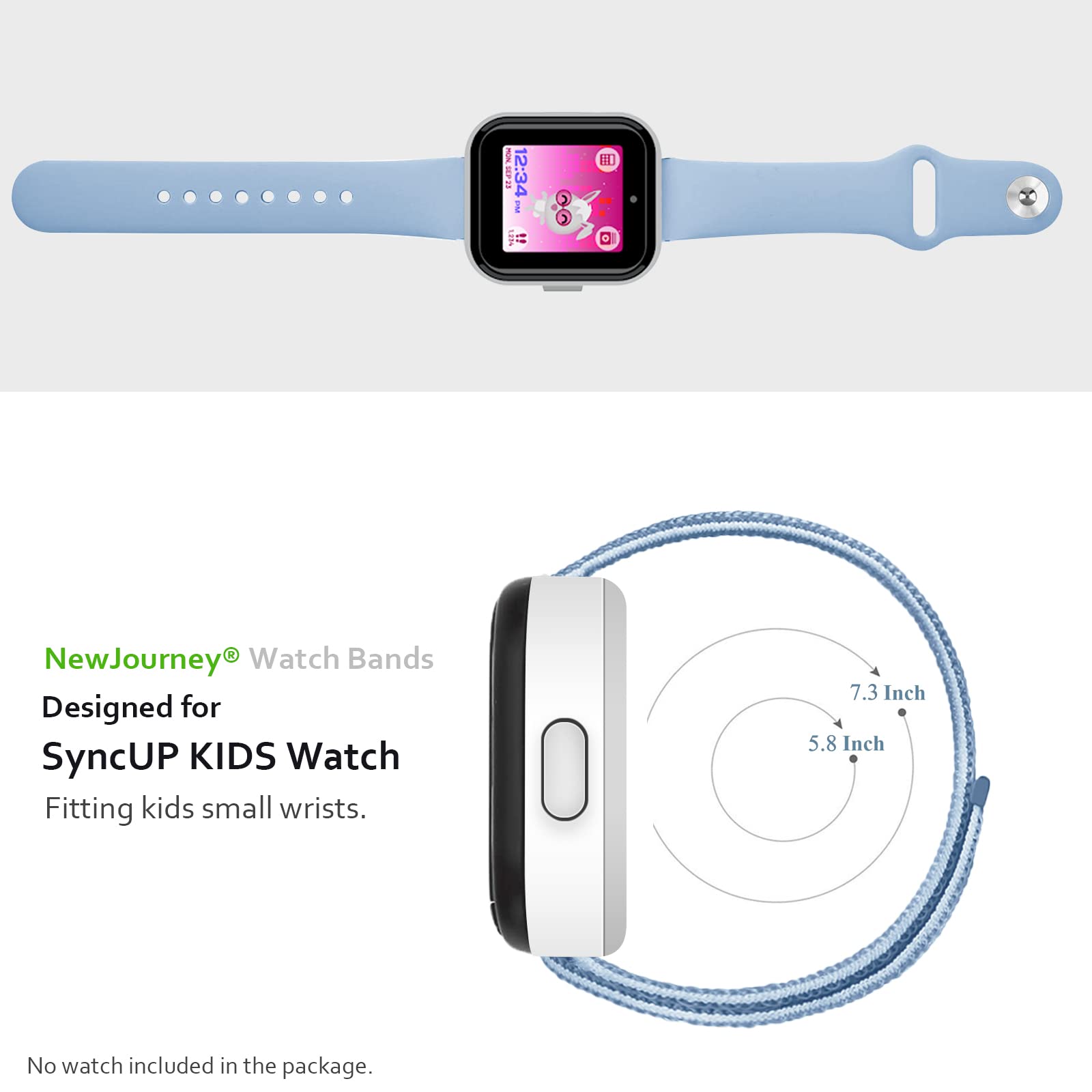 NewJourney Compatible with SyncUP Kids Watch 2/1 Band, Soft Silicone Watch Bands Compatible with T-Mobile Sync UP Kids Watch for Boys Girls