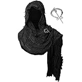 Wrap Dune Hooded Shawl Medieval Cloak Renaissance Costume Cape Shaman Cowl With Viking Brooch